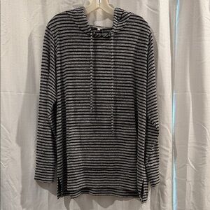 Workshop Republic Clothing Black and Gray Striped Top